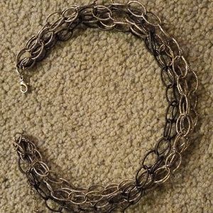 Alfani Silvertones multi-strand Large Link/Chain Necklace